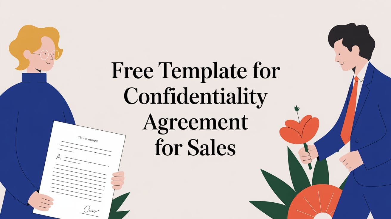 Free template for confidentiality agreement for Sales