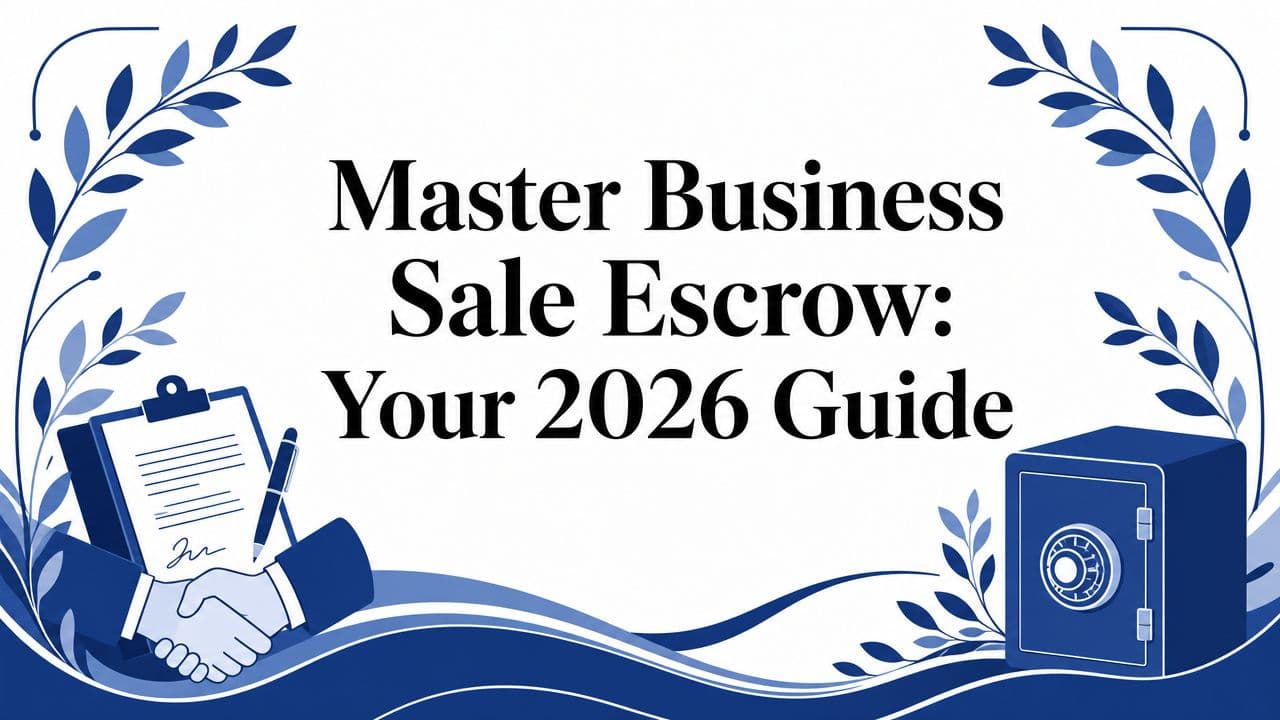 Master Business Sale Escrow: Your 2026 Guide