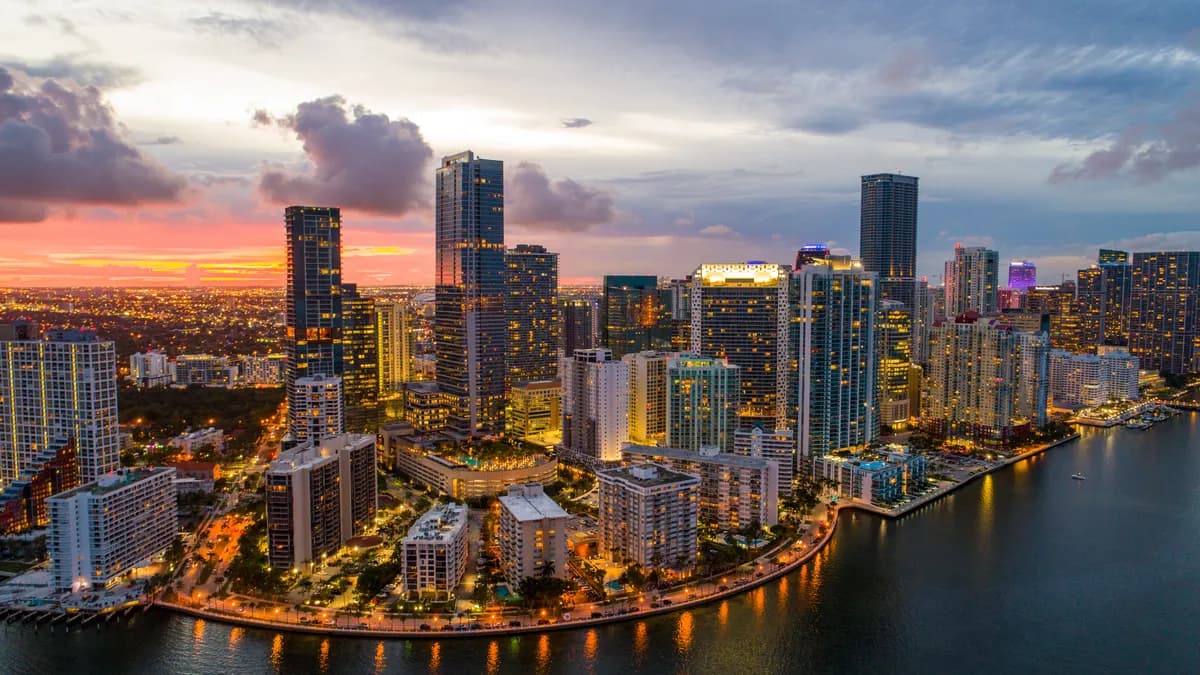 Miami skyline at dusk