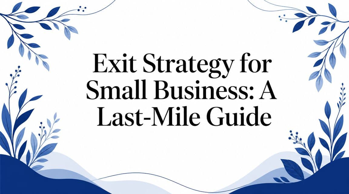 Exit Strategy for Small Business: A Last-Mile Guide