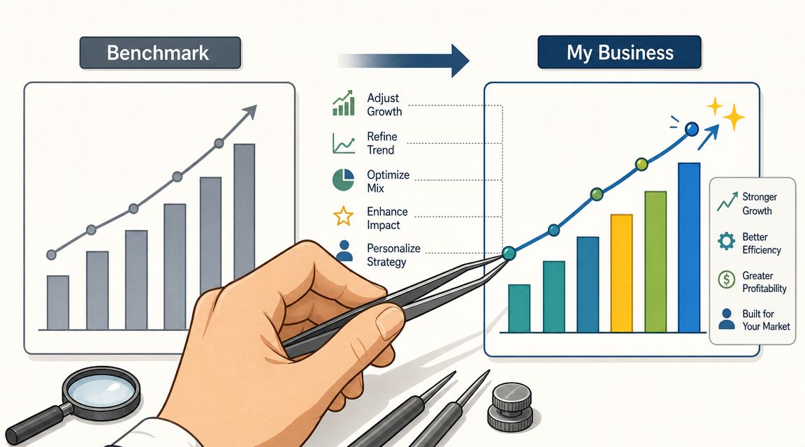A hand using tweezers to adjust a growth chart, symbolizing business optimization, strategy refinement, and improved performance metrics.
