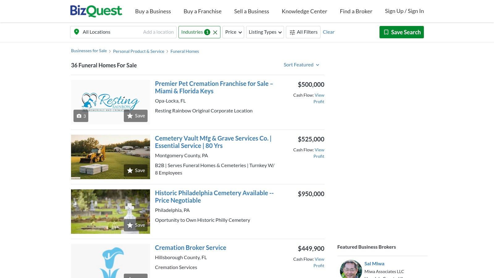 BizQuest – Funeral Homes for Sale